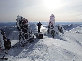 山,攀登,巖