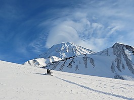 火山,冬季,雪