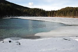 意大利,湖,凍的湖