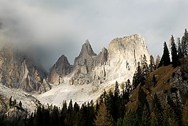 意大利,山,冬天