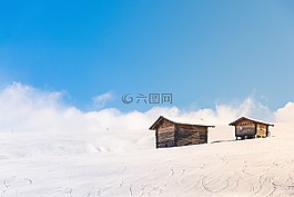 高原,山,雪