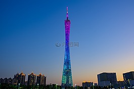 廣州塔,黃昏,夜景