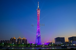廣州塔,黃昏,夜景