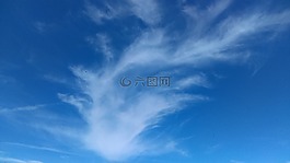 藍色的天空,白色的云,照片