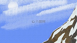 山,云,雪
