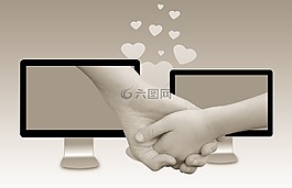 愛情,手,連接