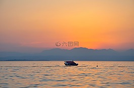 夏天,日落,景觀