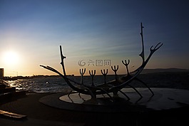 太阳能 voyager,冰岛,日落