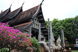 鮮花,寺廟,瓦