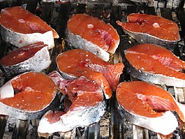 三文魚,原,烤