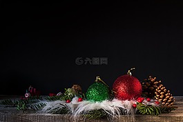 圣诞节,菠萝,松
