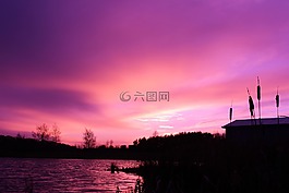 天空,云,日落