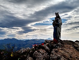 圣誕老人,山,云