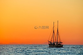海,帆船,引導