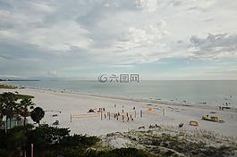 海灘,白,沙