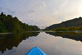 湖,平静,皮艇