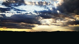 日落,云,太陽