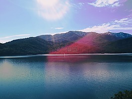 高原,山,藍色
