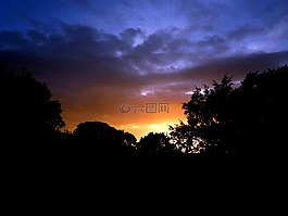 日出,天空,morgenrot