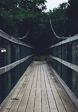通路,橋,木材
