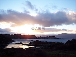 海景,自然,湖