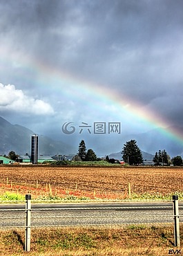 彩虹,農(nóng)田,原野
