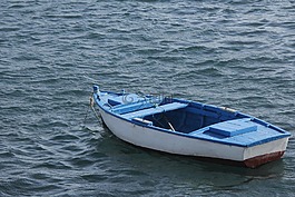 海,小船,藍色