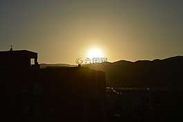 日落,天空,天堂