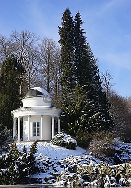 冬天,山公園卡塞爾wilhelmshoehe,雪