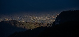 藍(lán)色,黑暗,山