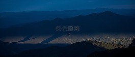 藍(lán)色,黑暗,山