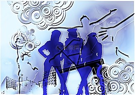 剪影,女子,女孩