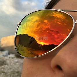 太阳镜,彩虹,眼镜