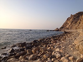 海,海灘,懸崖