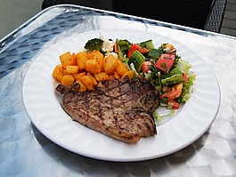 牛排,土豆,食品