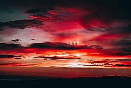 天空,云,紅色