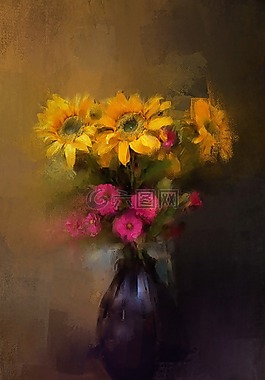 畫,鮮花,自然
