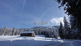 冬天,滑雪旅馆,雪