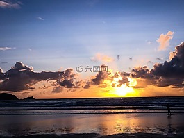 a,美麗,日落