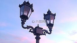 燈籠,日落,路燈