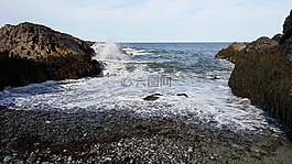 海洋,巖,波
