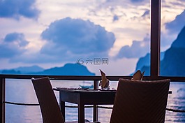 放松,休息,餐廳