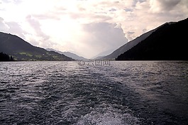 湖,陰影,水