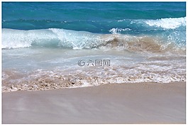 海,海灘,波