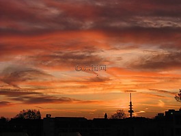 日出,morgenrot,太陽