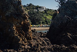 石,海岸,船