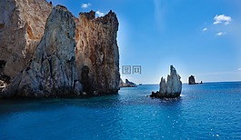 希腊岛屿,岩石,海