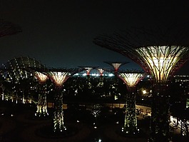 天際線,新加坡,夜
