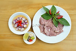 食品,豬舌,蔬菜