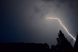 天空,樹,黑暗